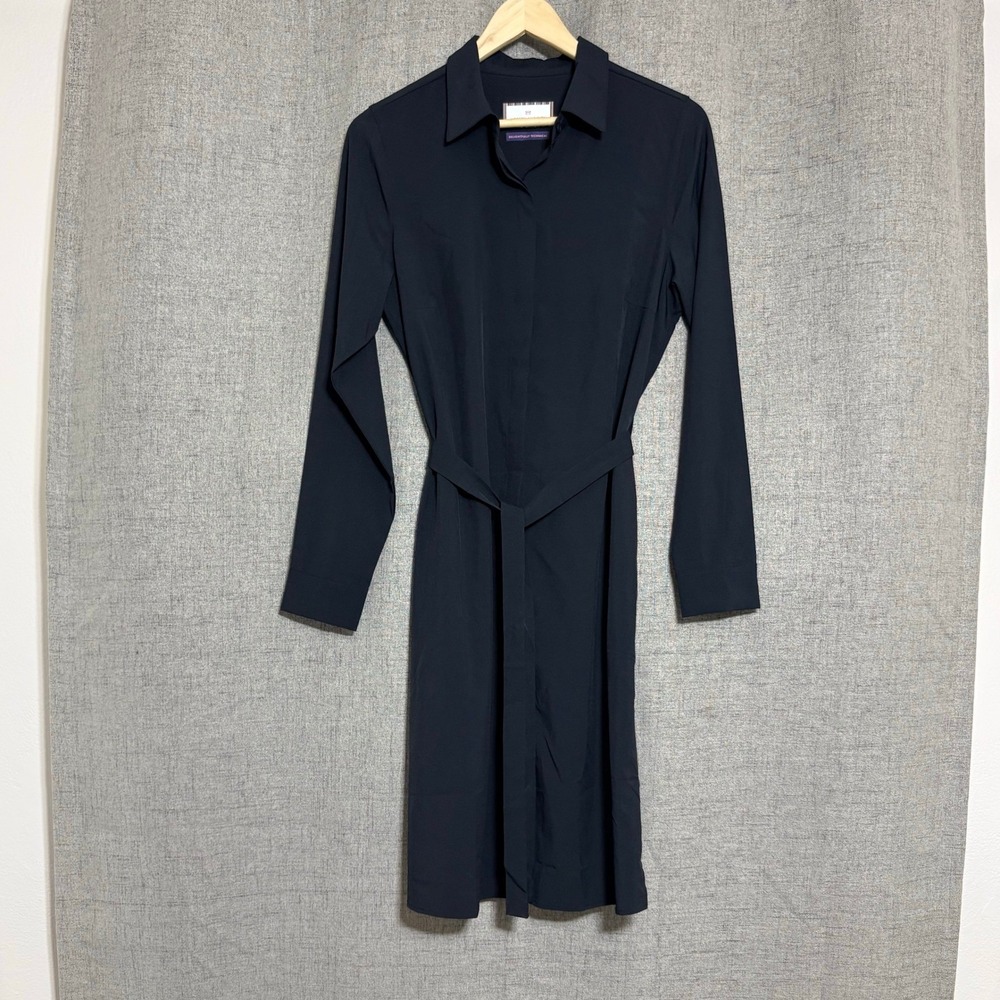 Modern Ambition Delightfully Technical Shirt Dress Medium Black Long Sleeve